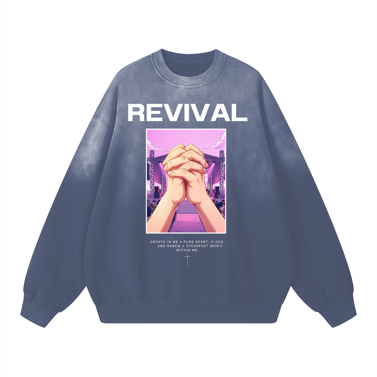 “Revival” Men’s Sunfade Drop-Shoulder Cotton Sweatshirt