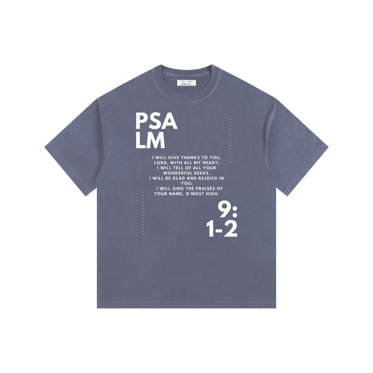 "Psalm 9:1-2" Vintage Washed Oversized Cotton T-Shirt