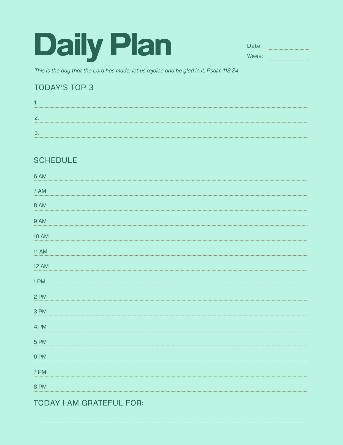 XOXO Journal Co. X Jesus Loves You Daily Planner "The Green Edit"