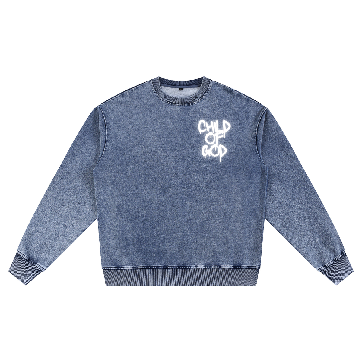 "Child of God" Unisex Snow Wash Oversized Crewneck Sweatshirt