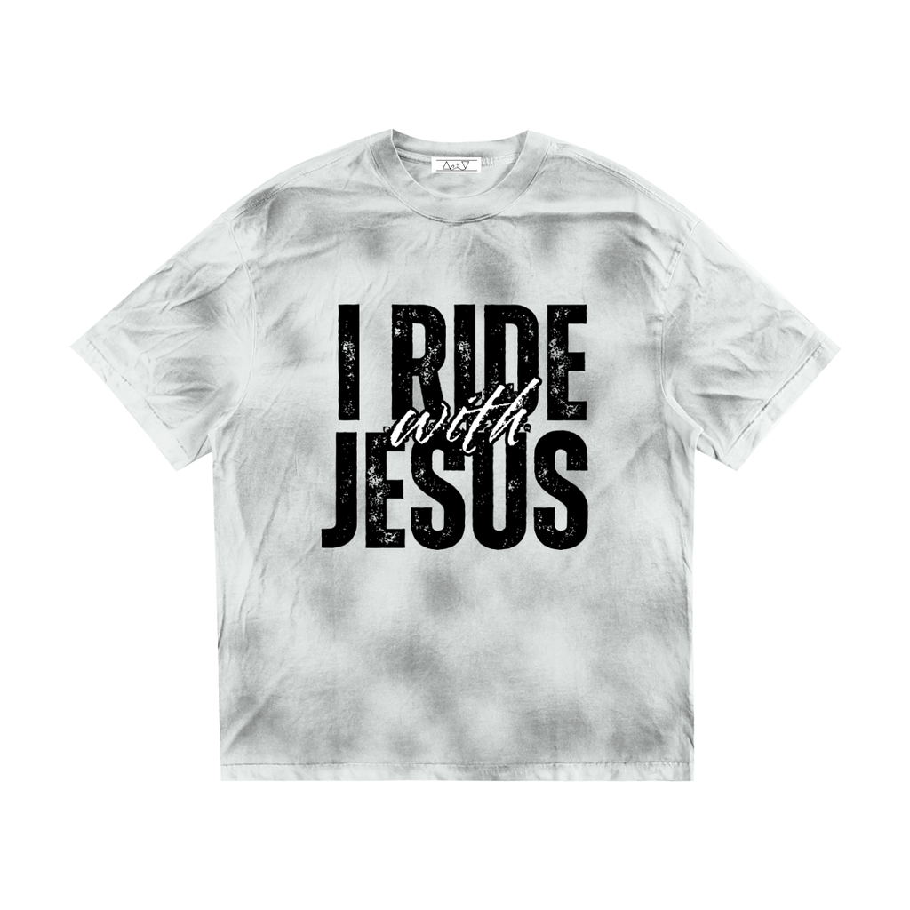 "I Ride with Jesus" Men's Dirty Washed Loose T-Shirt