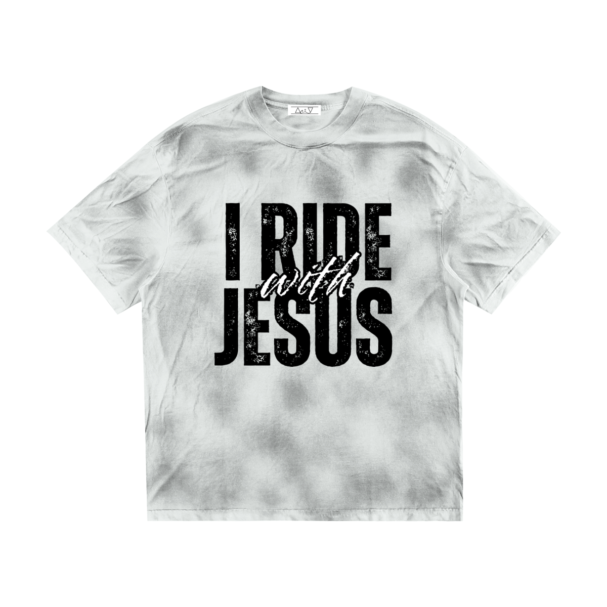 "I Ride with Jesus" Men's Dirty Washed Loose T-Shirt