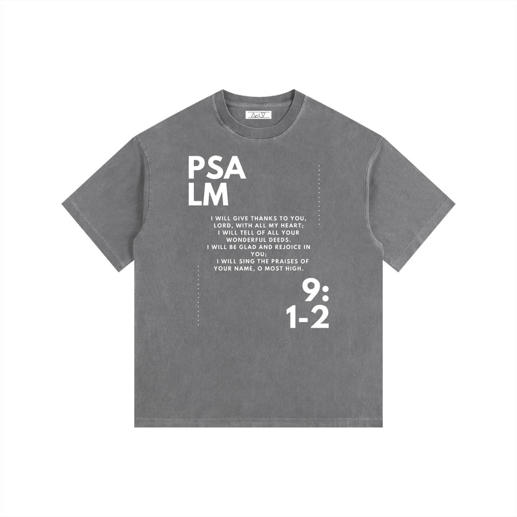 "Psalm 9:1-2" Vintage Washed Oversized Cotton T-Shirt