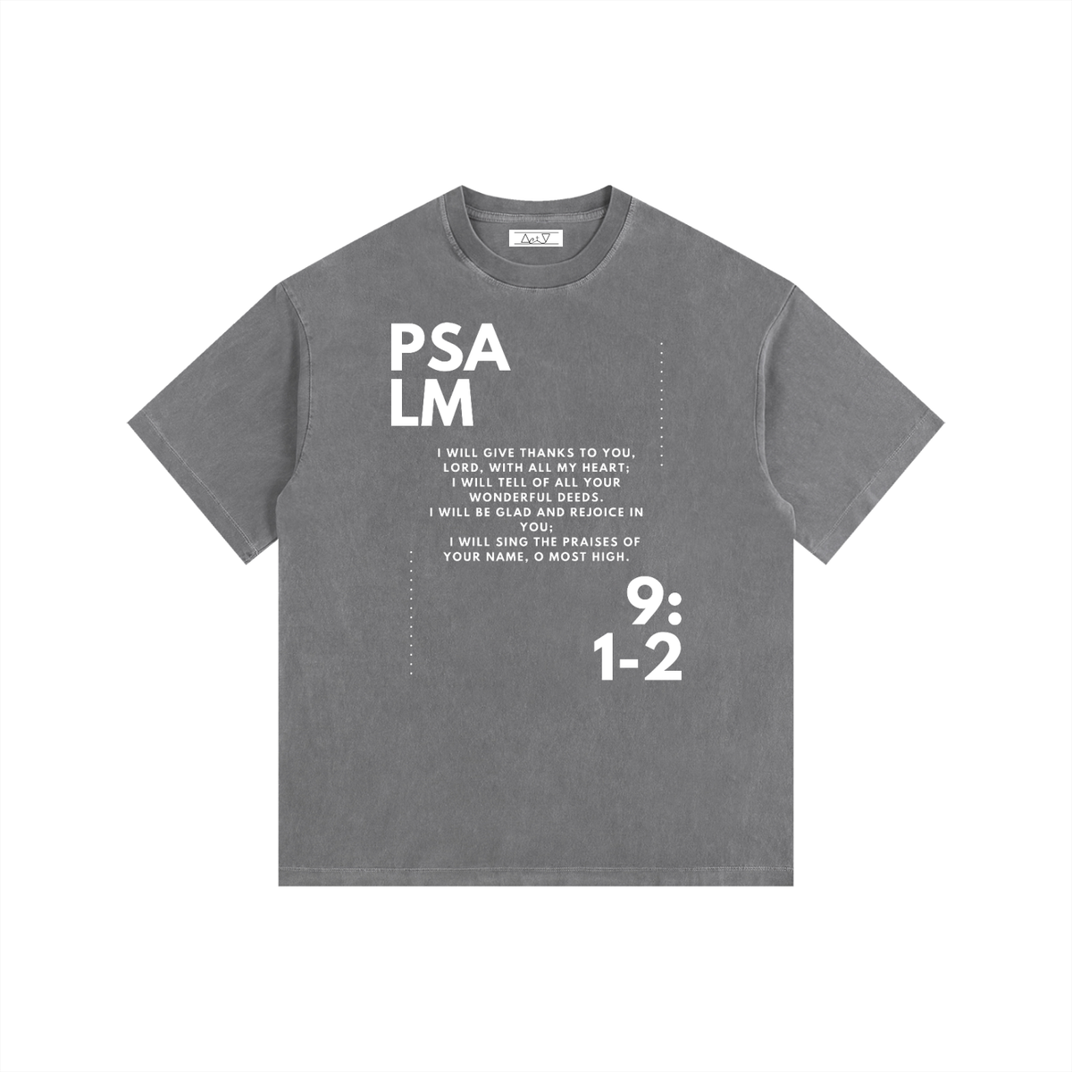 "Psalm 9:1-2" Vintage Washed Oversized Cotton T-Shirt