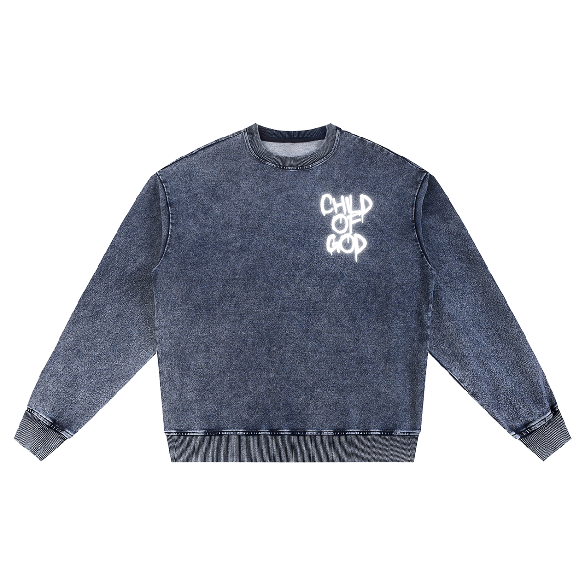 "Child of God" Unisex Snow Wash Oversized Crewneck Sweatshirt