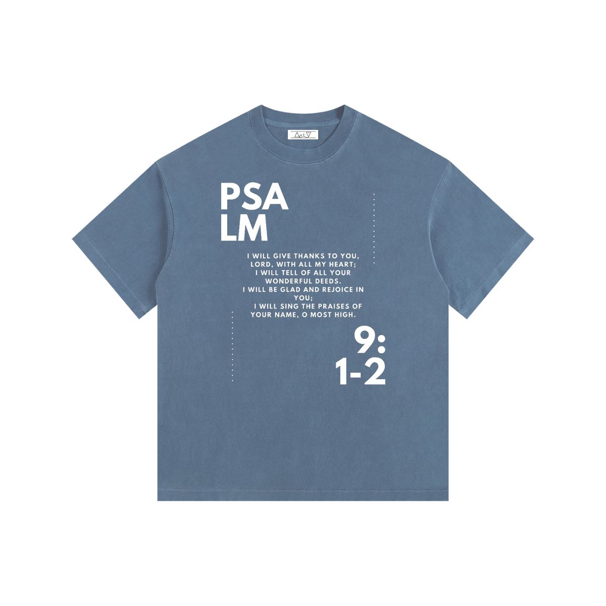 "Psalm 9:1-2" Vintage Washed Oversized Cotton T-Shirt