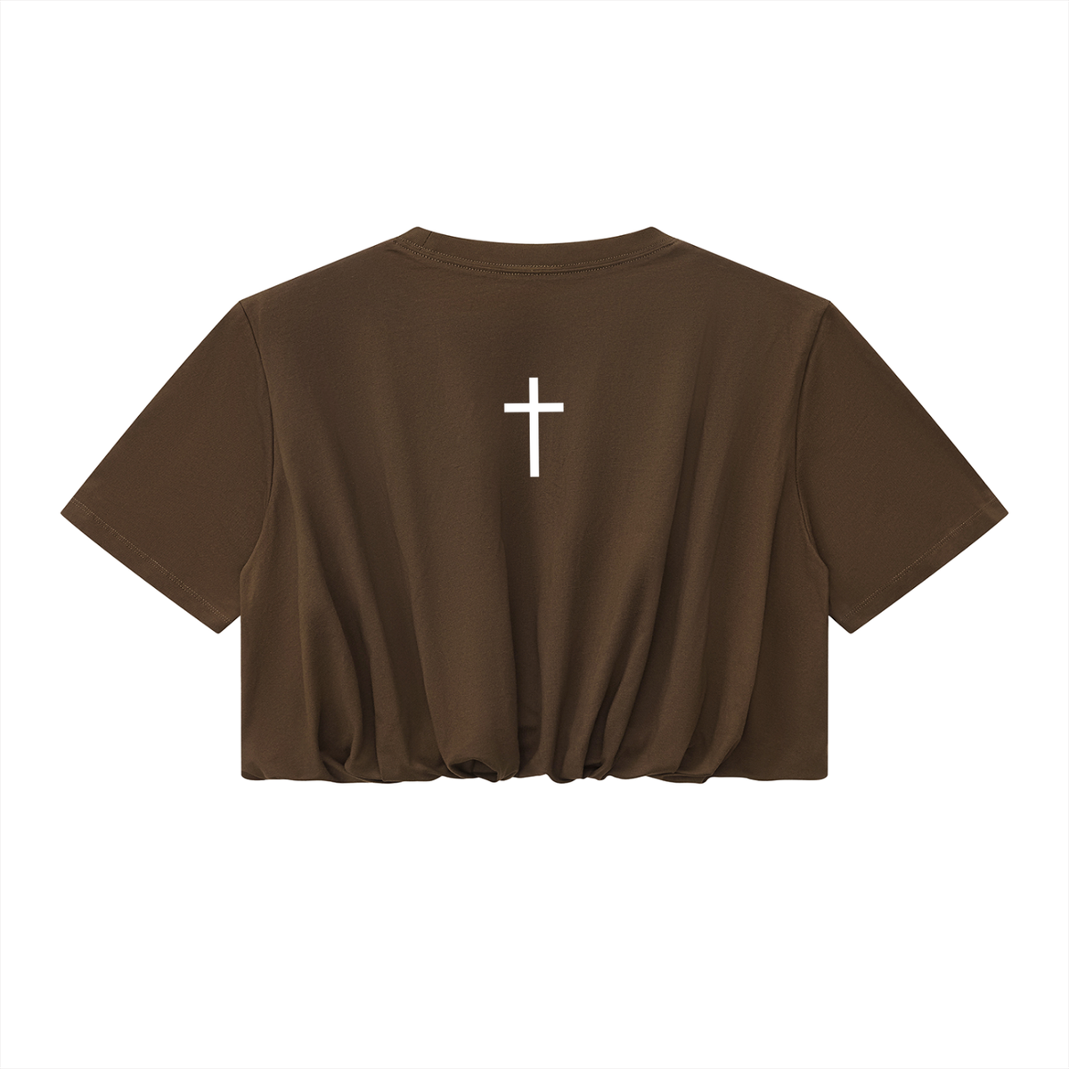 I RIDE WITH JESUS — Women’s Crop Bubble Hem T-Shirt
