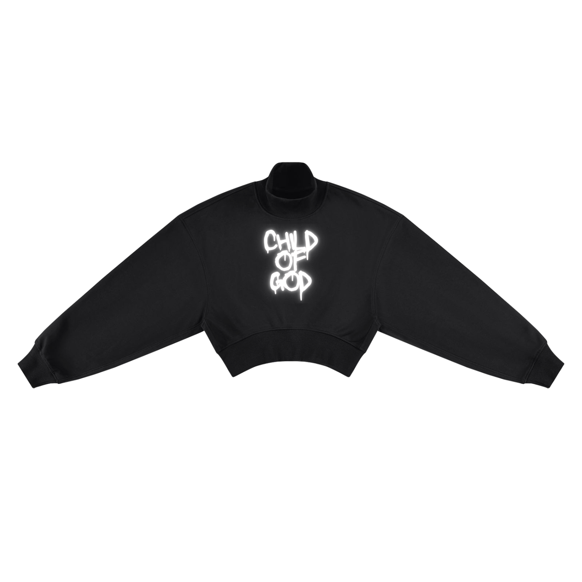 “Child of God” Women's Crop Mock Neck Sweatshirt