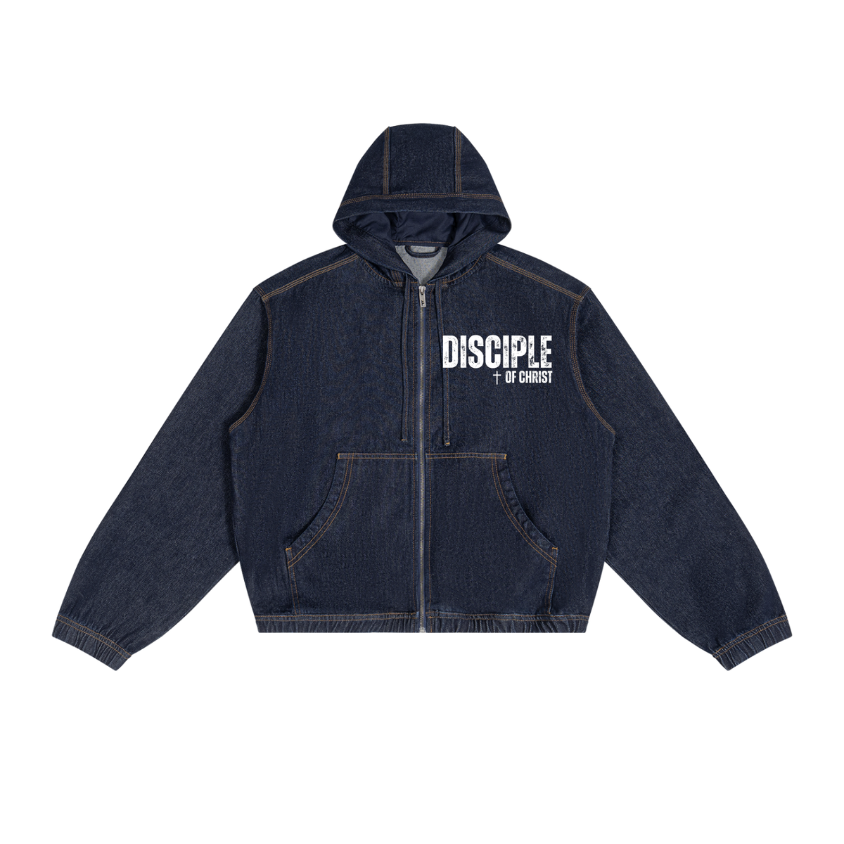 H.E.R. — A Disciple of Christ | Women’s Boxy Vintage Wash Hooded Denim Jacket
