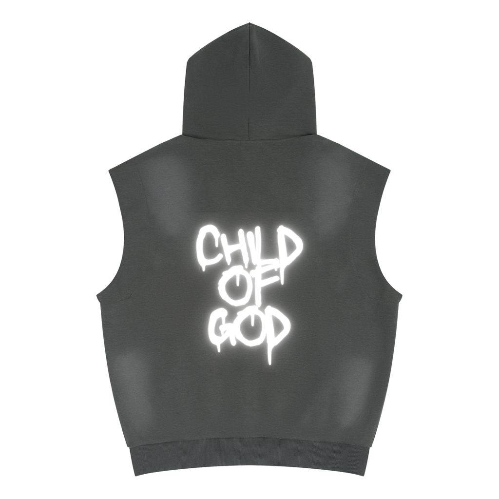 Child of God”  Men's Vintage Wash Sun-Fade Sleeveless Hoodie