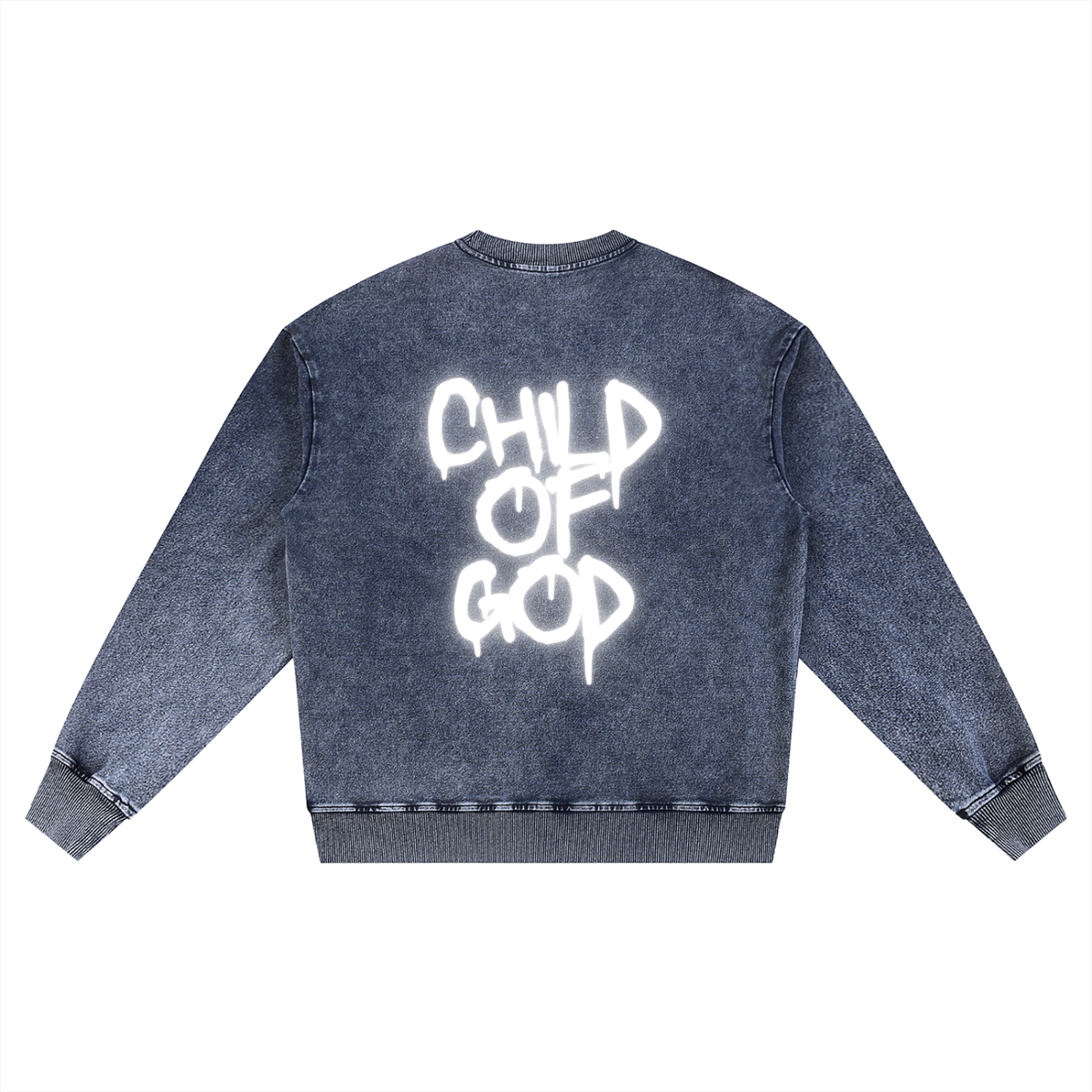 "Child of God" Unisex Snow Wash Oversized Crewneck Sweatshirt