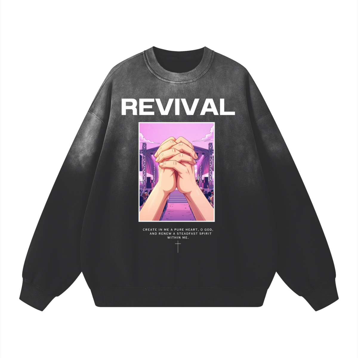 “Revival” Men’s Sunfade Drop-Shoulder Cotton Sweatshirt