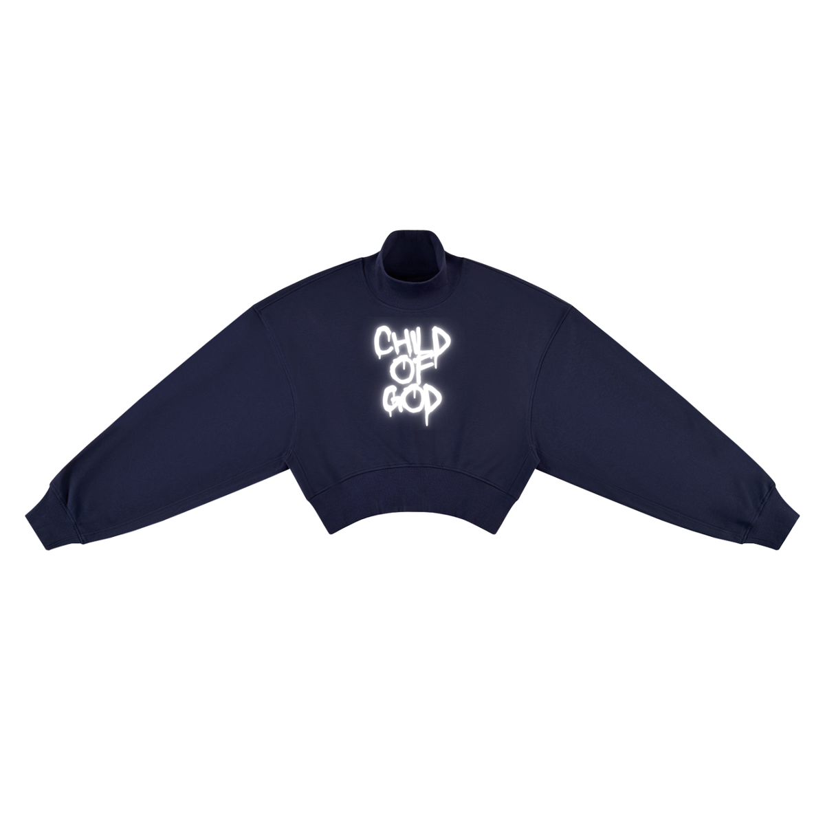 “Child of God” Women's Crop Mock Neck Sweatshirt