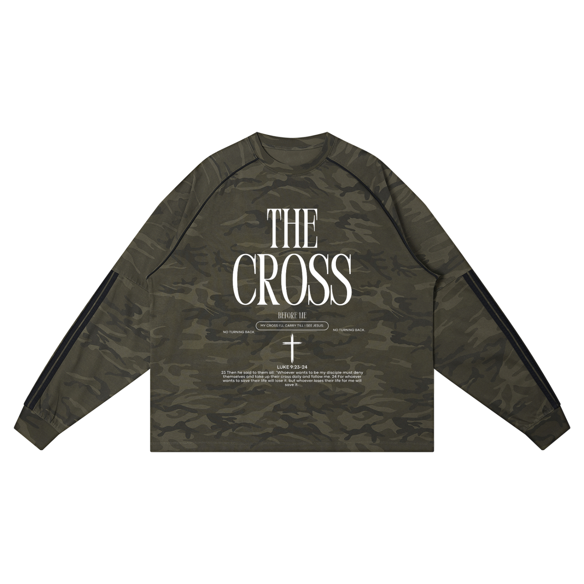 THE CROSS BEFORE ME, THE WORLD BEHIND ME — Streetwear Camo T-Shirt