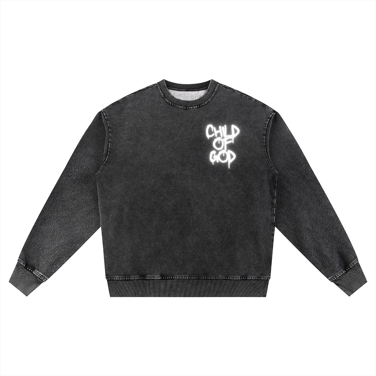 "Child of God" Unisex Snow Wash Oversized Crewneck Sweatshirt